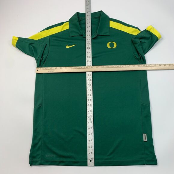 Nike Oregon Ducks Polo Shirt Mens M Medium Green Yellow Performance Short Sleeve - Picture 6 of 10
